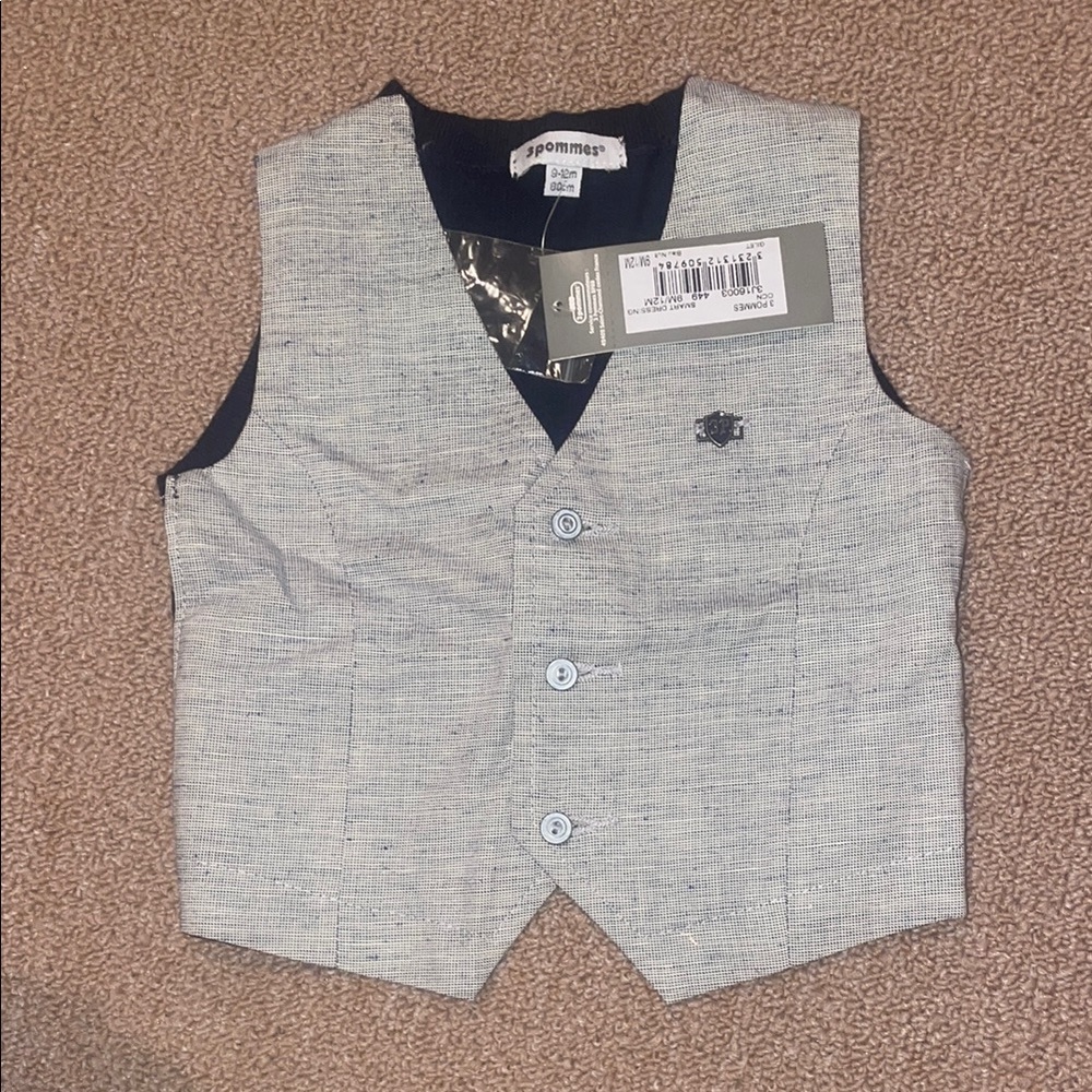 Gray Toddler Vest with Buttons